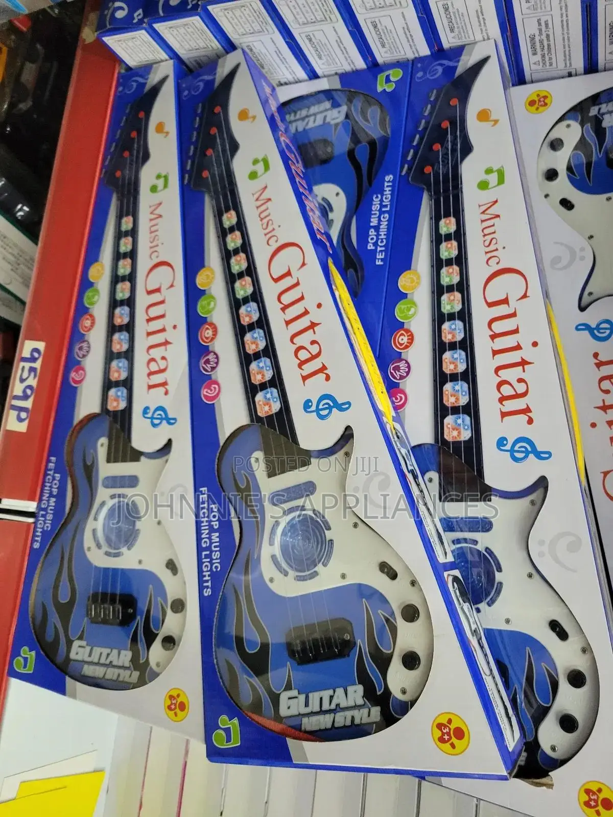 Kids Electric Music Guitar With Lights Pop Sound Effects – Blue