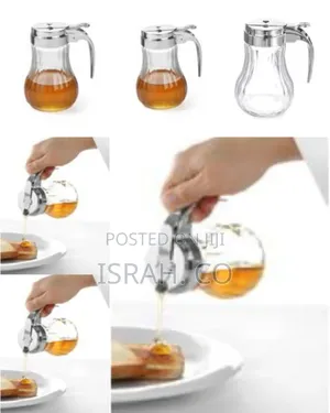 Glass Syrup Honey Dispenser With Thumb Lever Chrome Plated