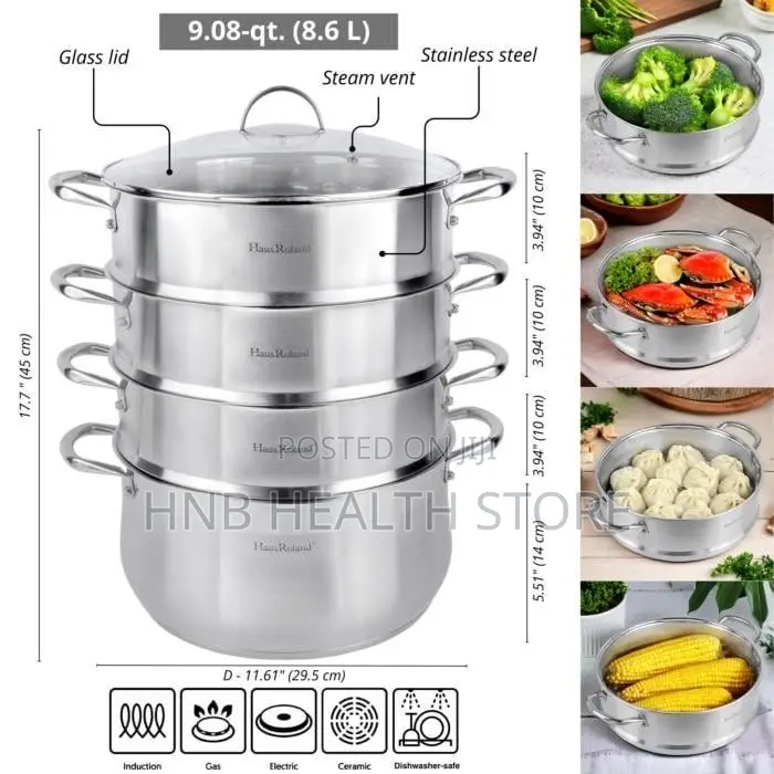 30cm -4layers Stainless Food Steamer Saucepan.