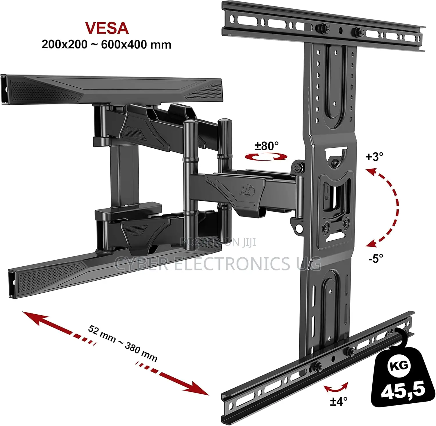 Heavy Duty Full-Motion Tv Wall Mount for Big Size Inch Led Tv Mount