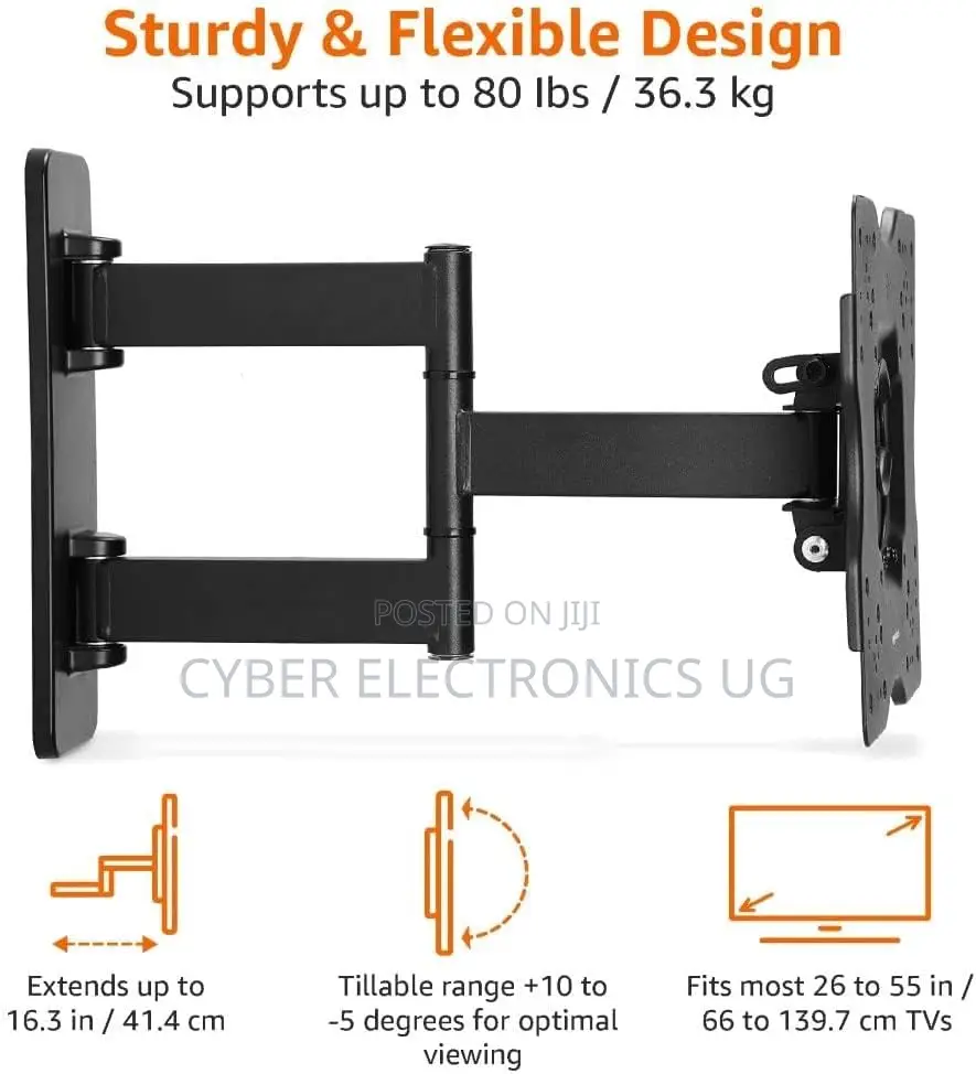Tv Wall Bracket For 26-55 Inch Swivels Tilts Tv Wall Mount For Flat