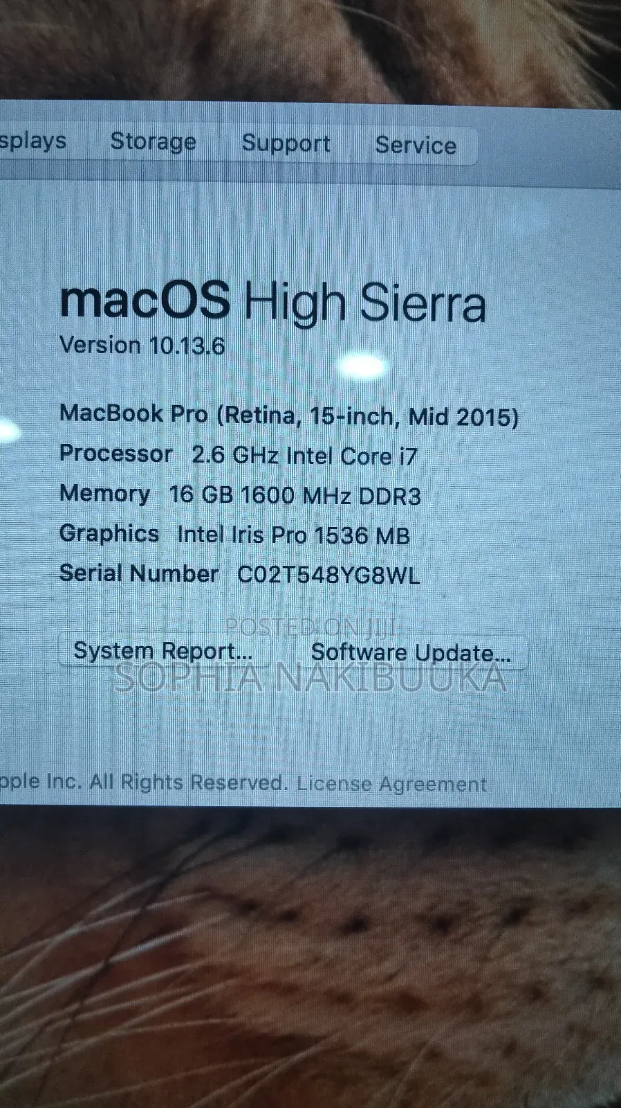 Laptop Apple MacBook Pro 2015 16GB Intel Core i7 SSD 128GB