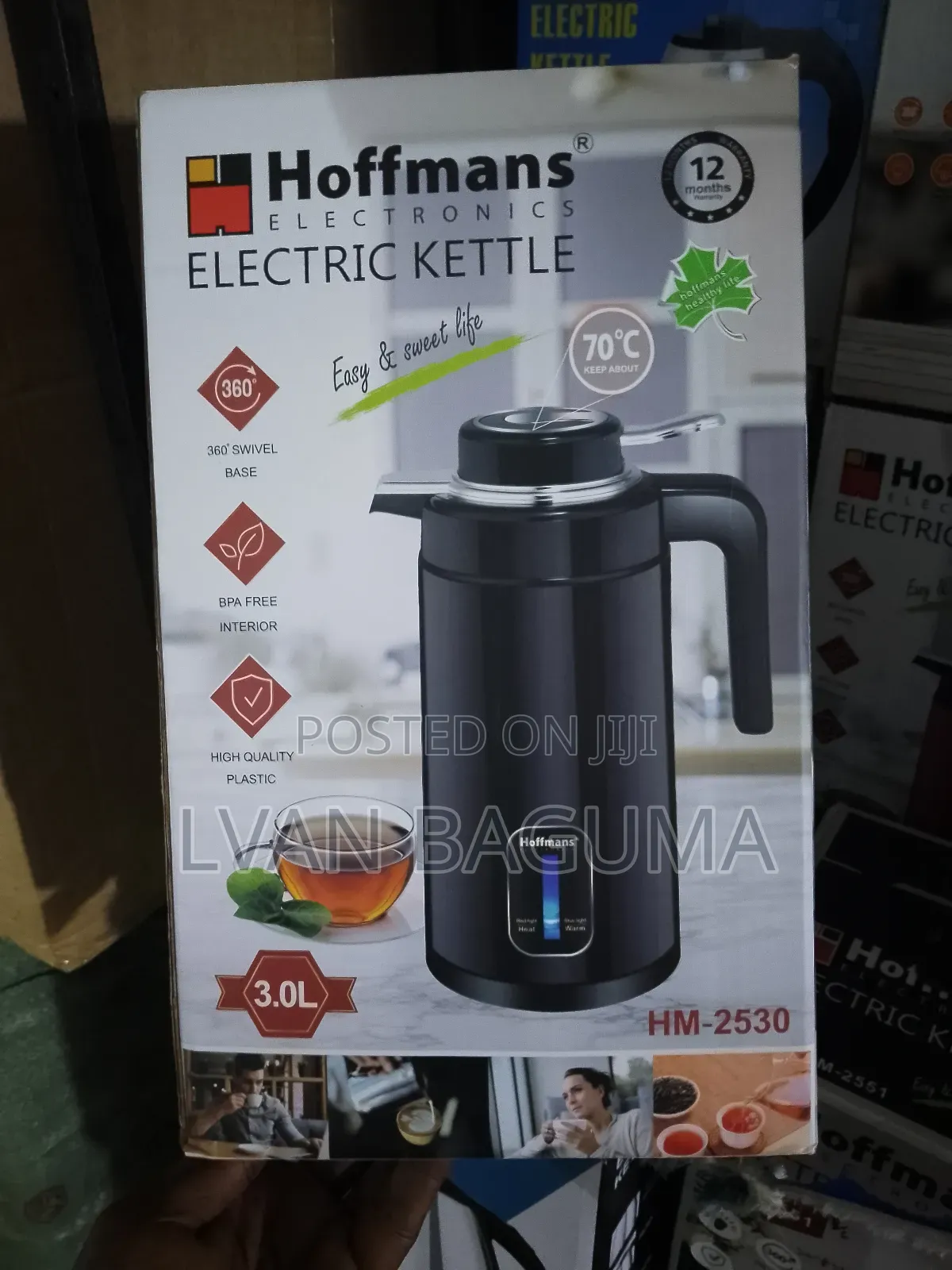Hoffmans 3.0 L Electric Kettle (Model Hm-2530) - 70°C Keep About.