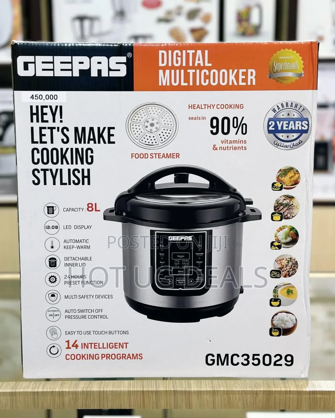 Geepas 8 Liters Electric Pressure Cooker 14-in-1 Multi-function Cooker