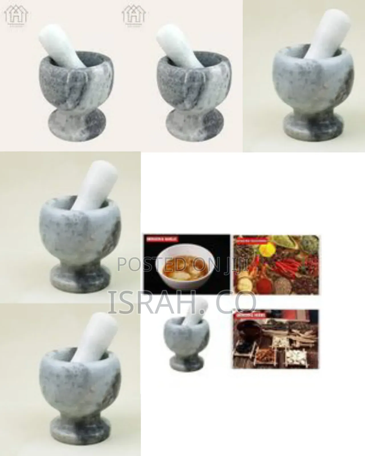 Marble Natural Stone Mortar and Pestle Unpolished Interior