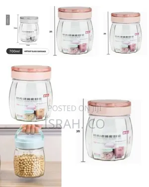 1000 Ml Kitchen Clear Glass Food Storage Pop Jars With Airtight Lid