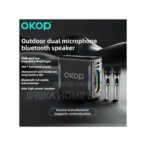 Portable Wireless Karaoke Machine System With Dual Microphones