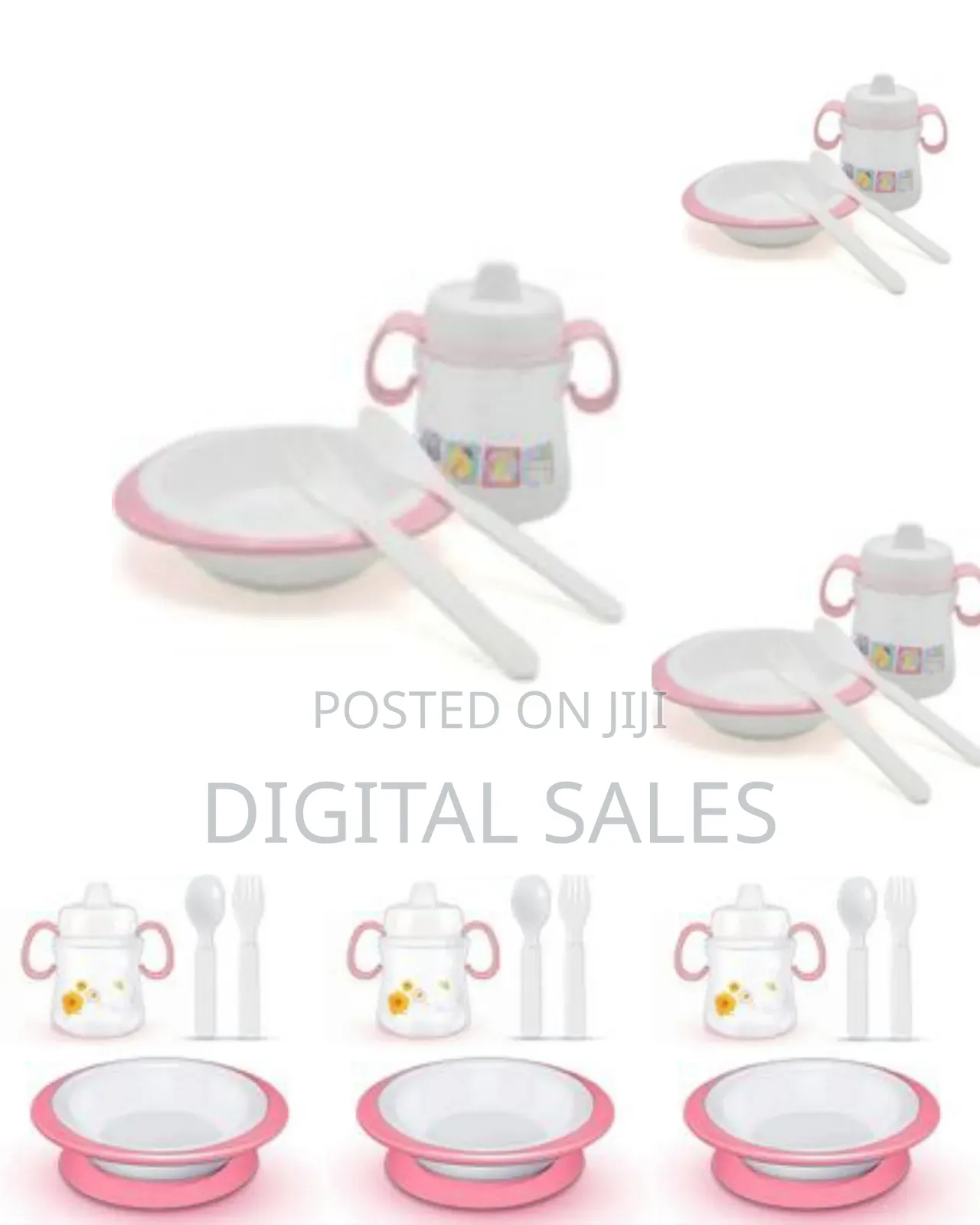 4 In 1 Baby Tableware Free, Feeding Set, Suction Base, With Bowl, Cup