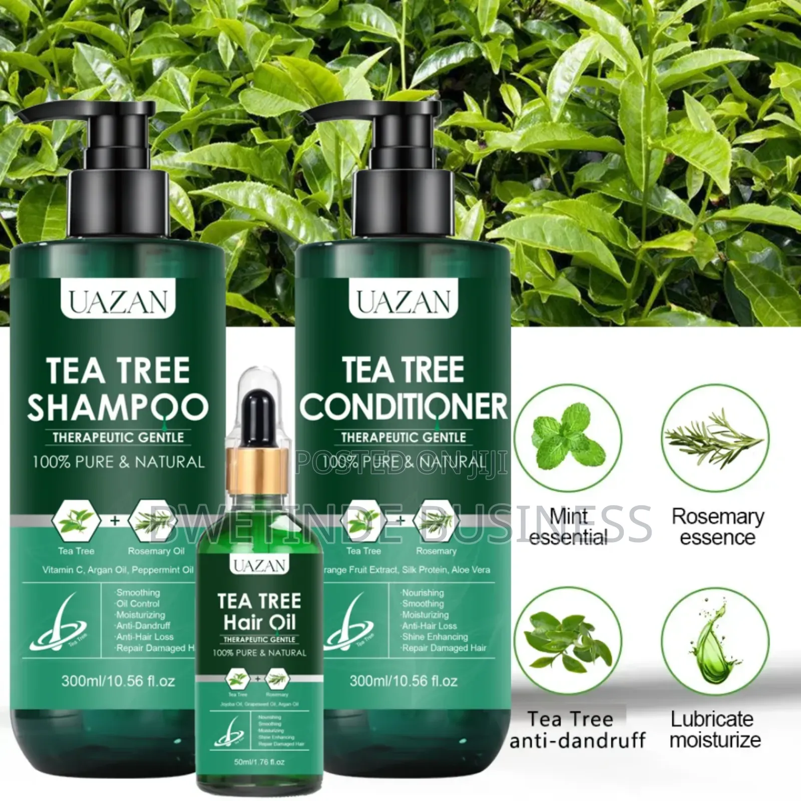 Organic Tea Tree Hair Growth Shampoo Set ,Antibacterial Anti-Dandruff