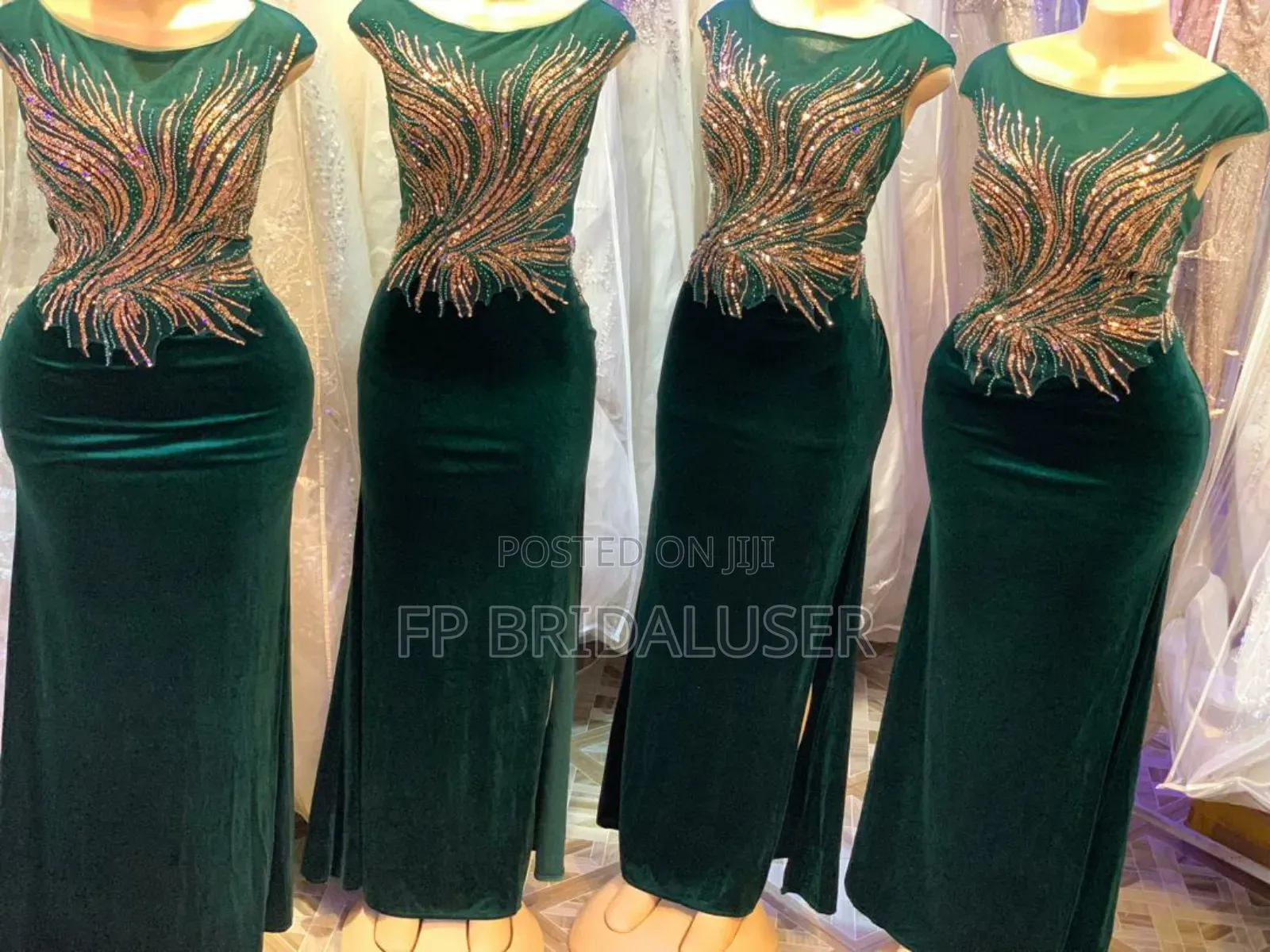 Bridesmaids Dresses for Hire Green X 4pcs
