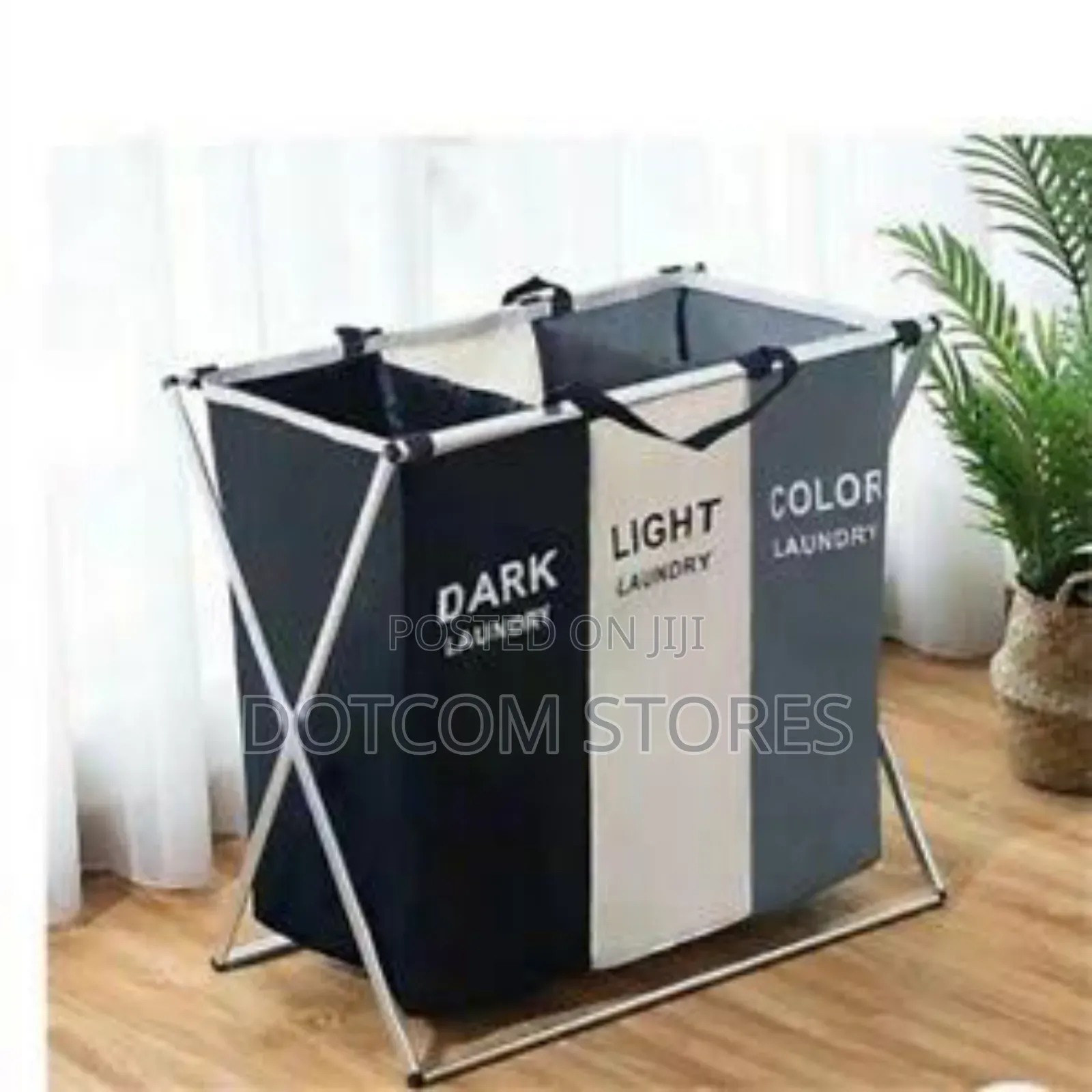 3-grid Foldable Laundry Cloth Sorter Basket