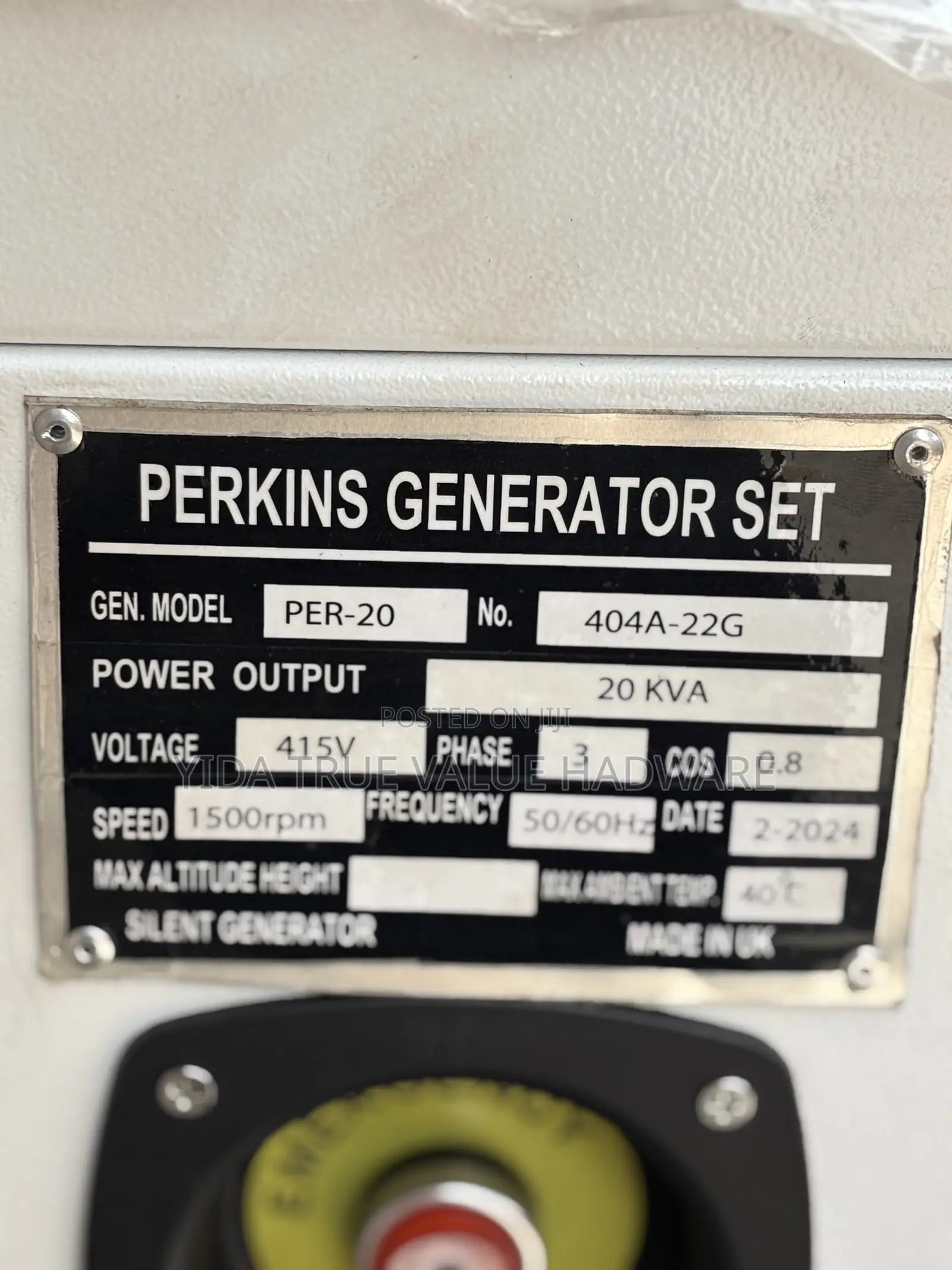 Perkins Generator 20 Kva Diesel