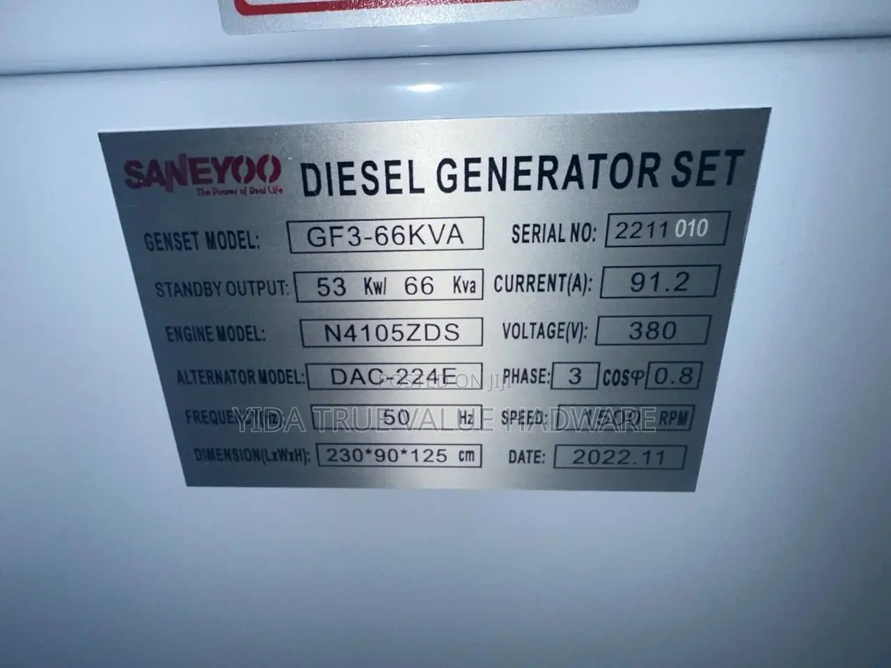 Sonayoo Generator 65 Kva