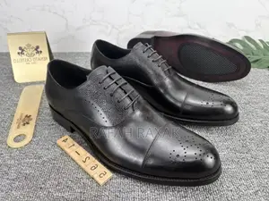 Original Black Leather Renato Castello Men’S Formal Oxford Shoes