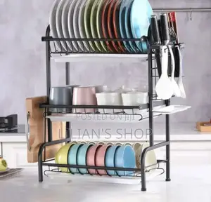 Three-tier Metal Dish Drying Rack.