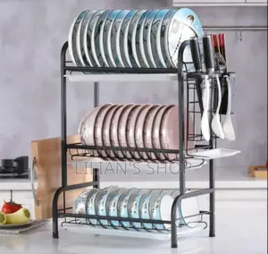 Three-tier Metal Dish Drying Rack.