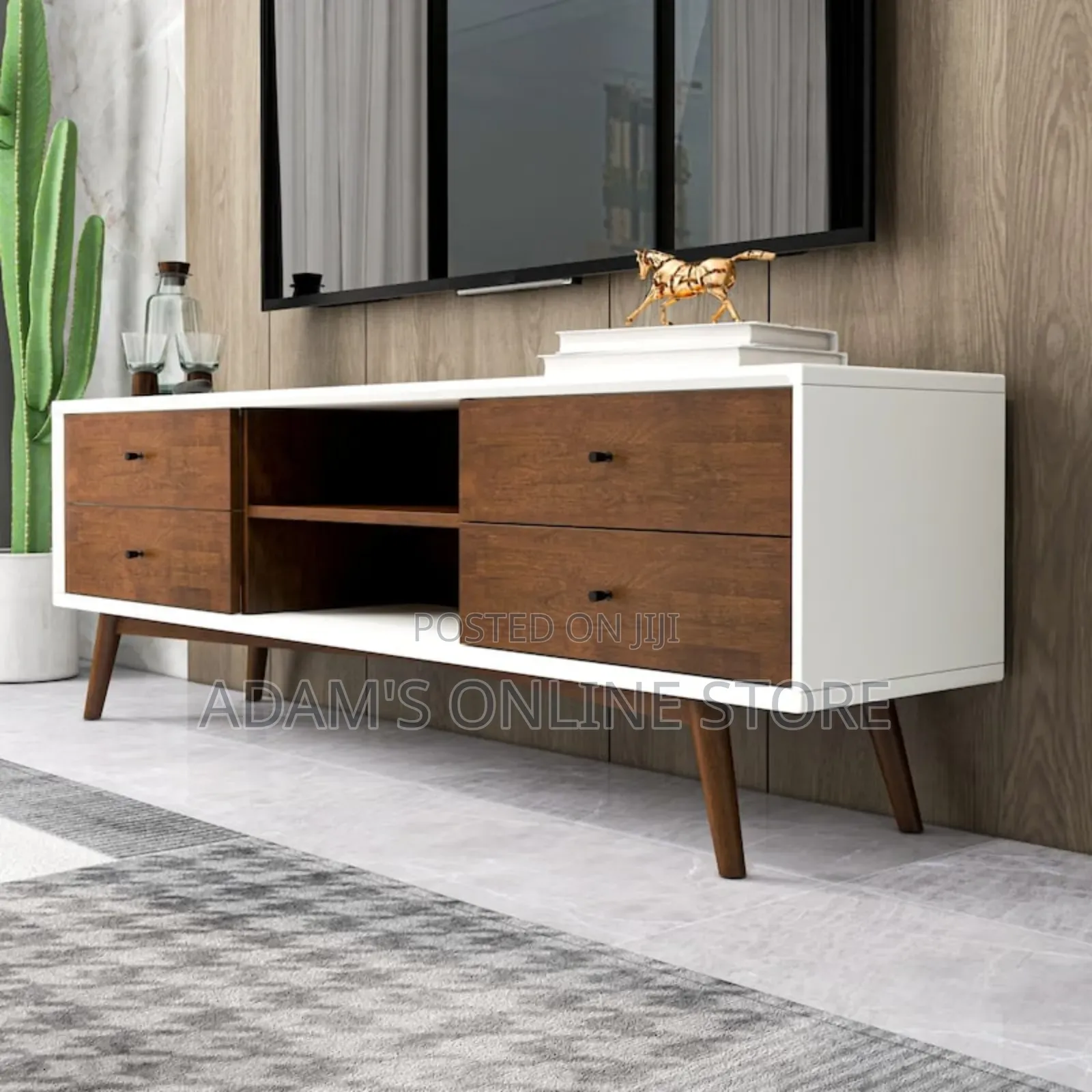 White Tv Stand Unit/Mohugan Tv Stand