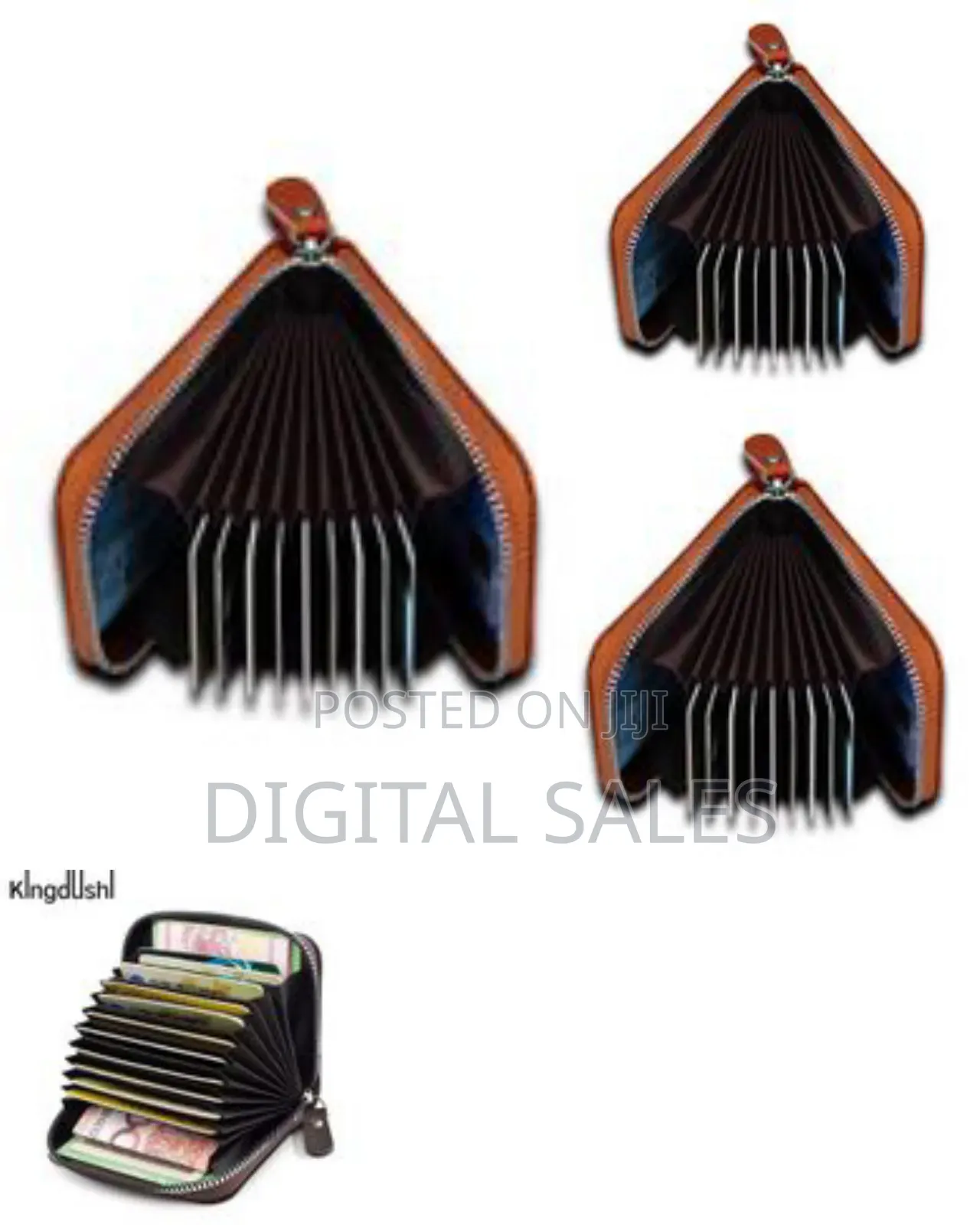 Men Wallet Leather Card Case With External Zipper, 11 Slots Interior