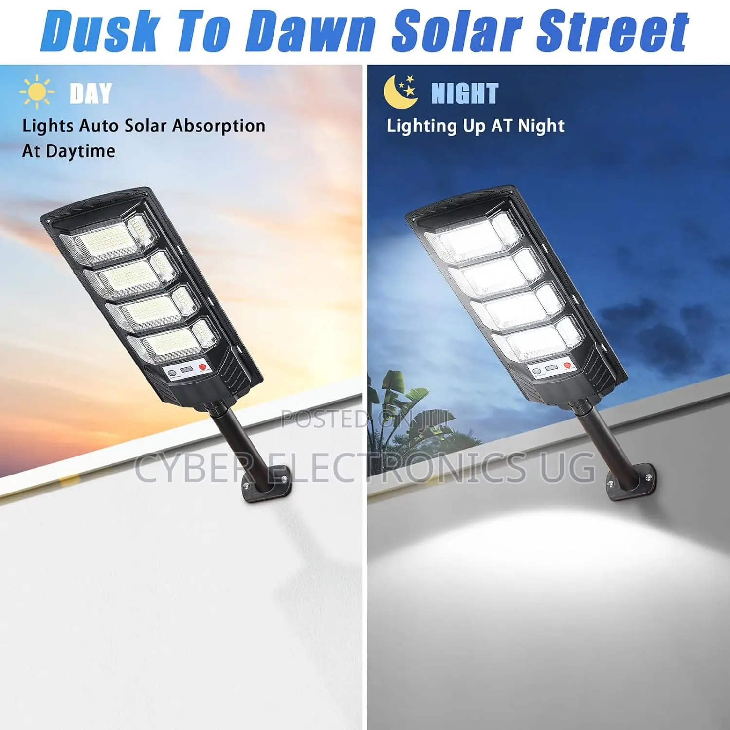Solar Street Lights Outdoor With Wide Angle Motion Sensor and Remote