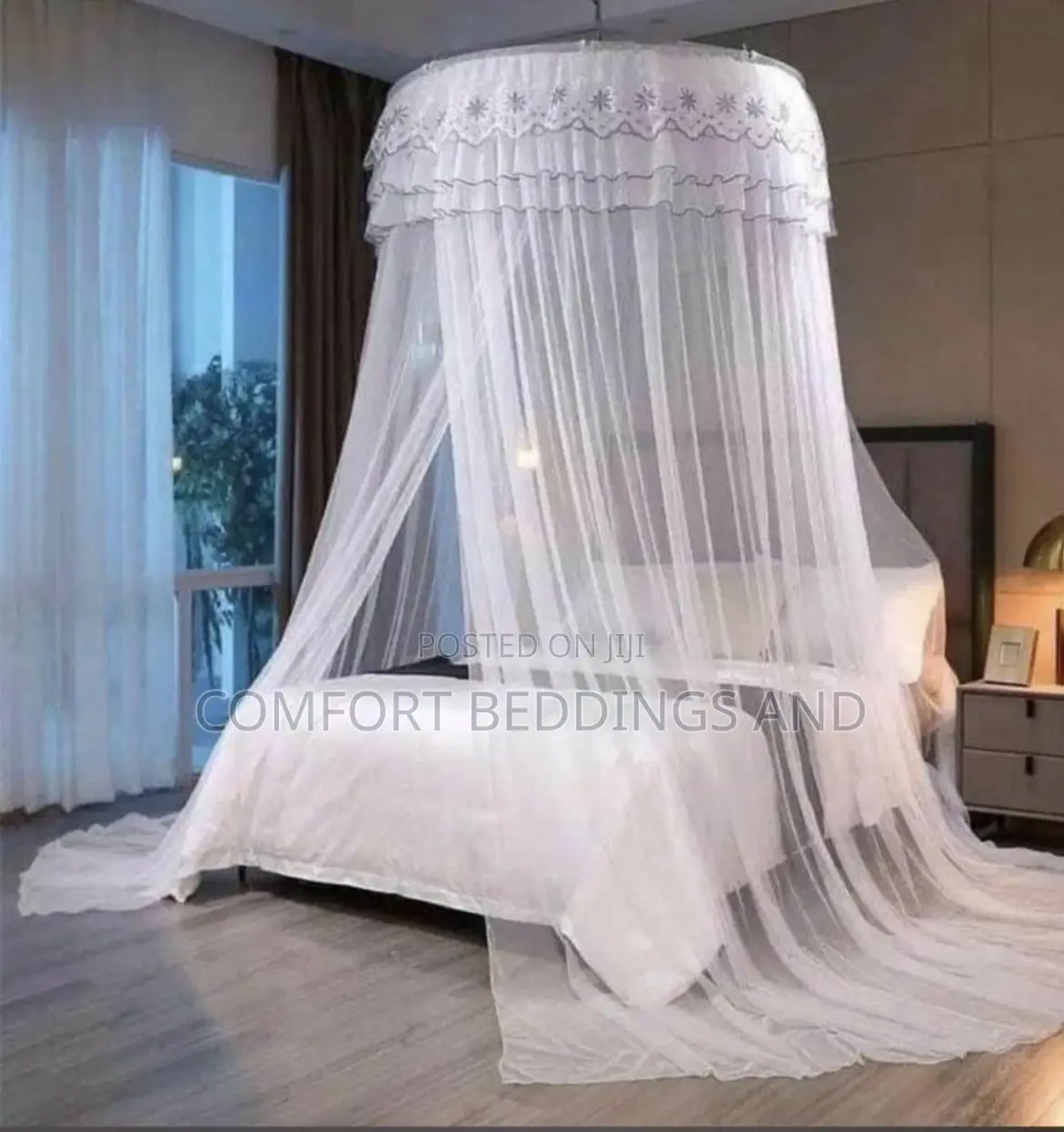 Round Mosquito Net White
