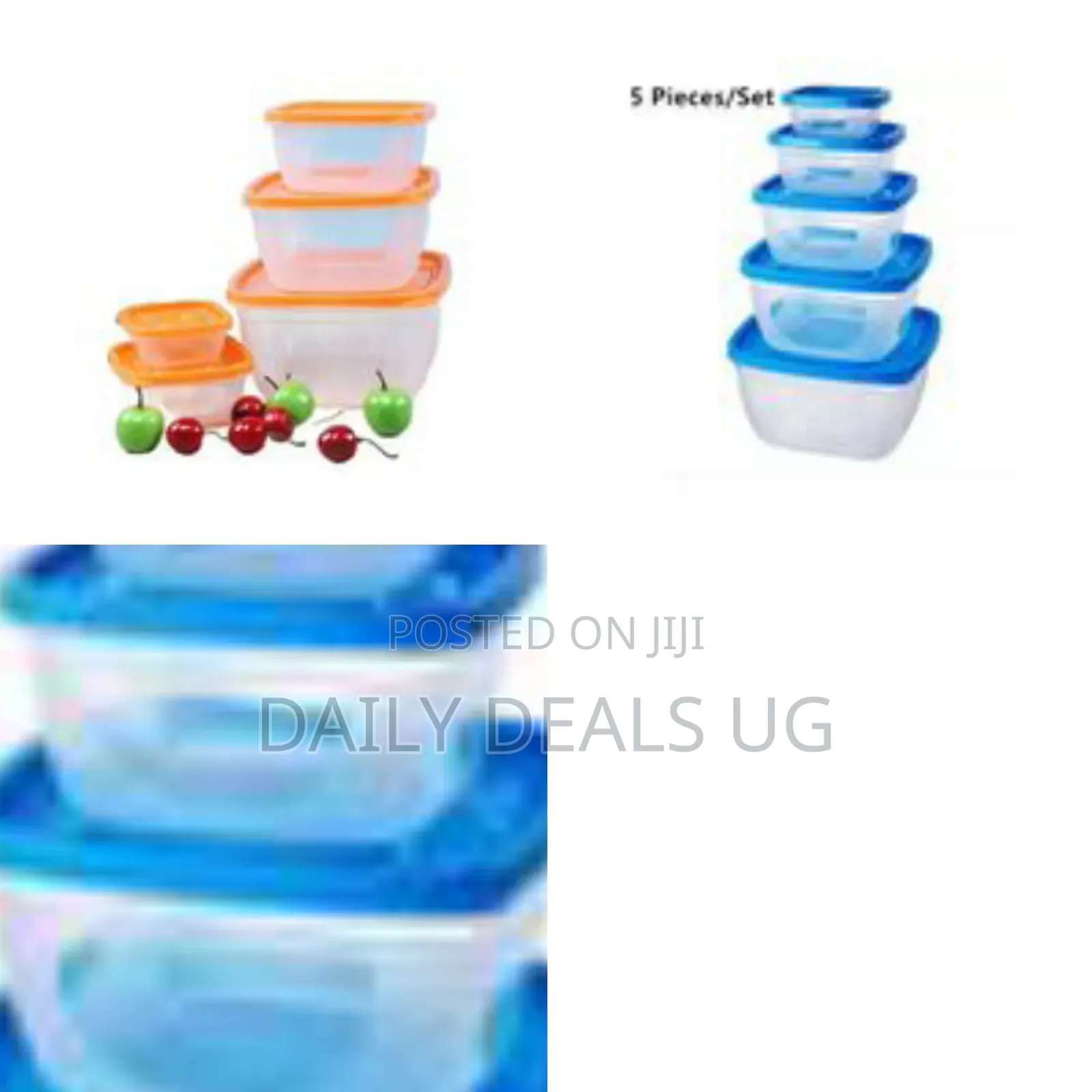 5-Piece Square Airtight Food Storage Container Set