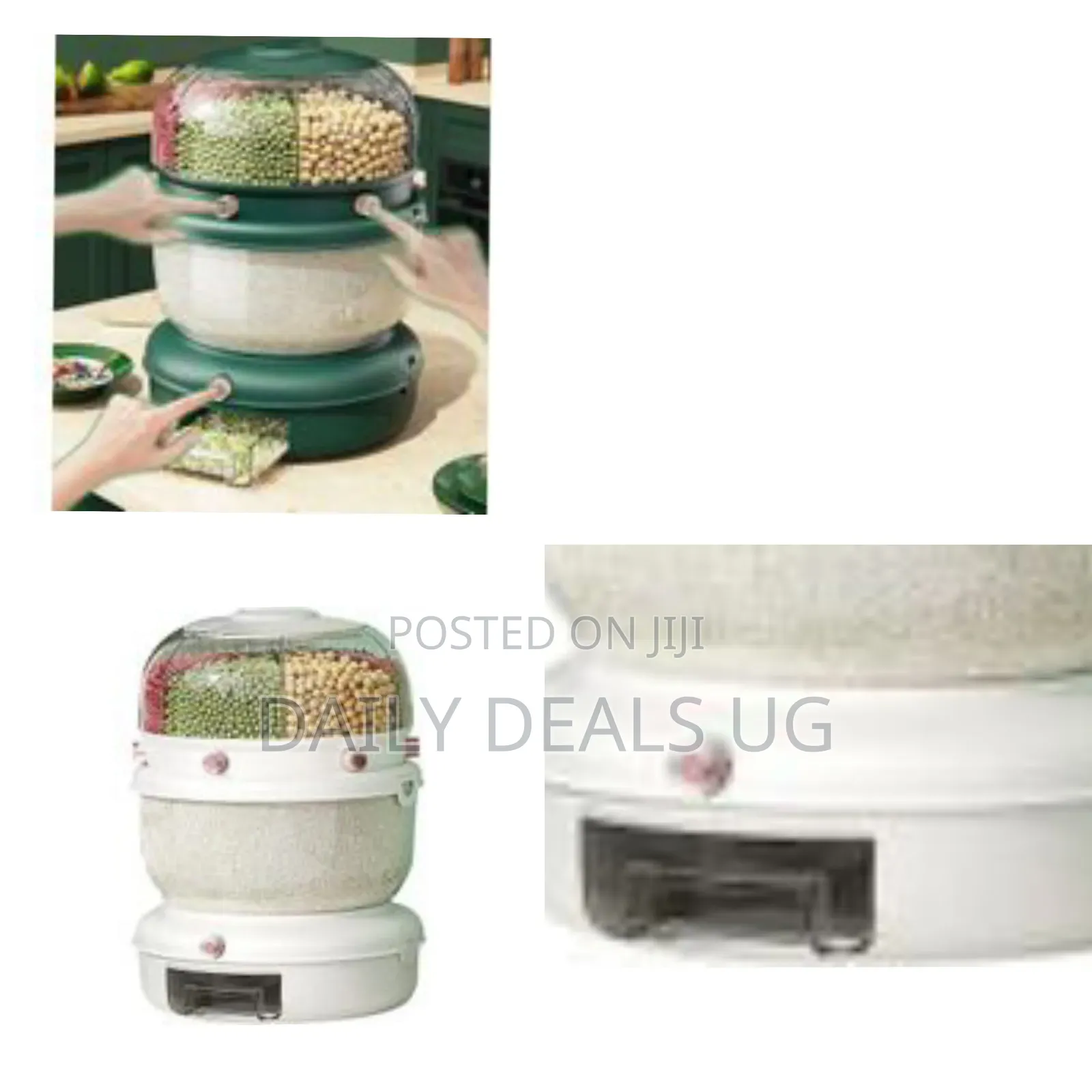 360-Degree Rotatable Multi-Tier Grain and Rice Dispenser