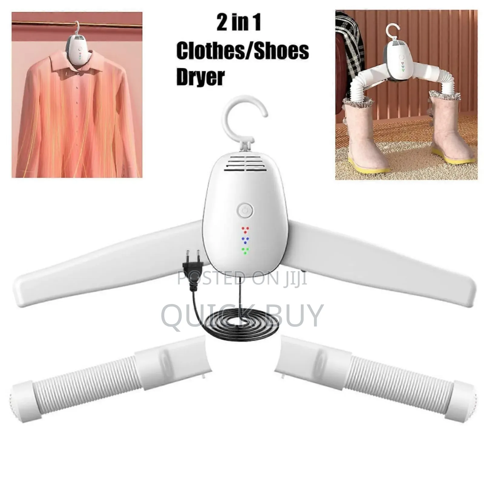 2-in-1 Portable Electric Clothes and Shoe Dryer Hanger