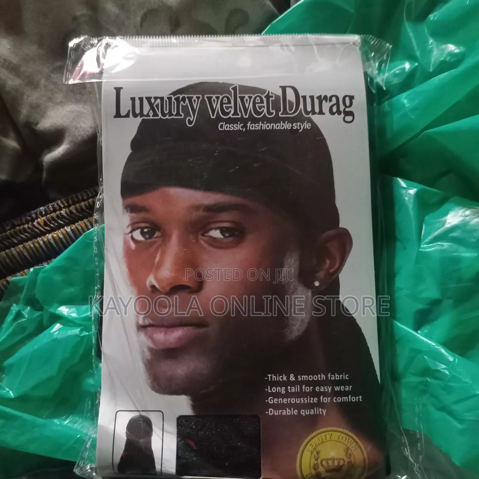 Unisex Velvet Durag Long Tail Head Wrap Bandana Beanies