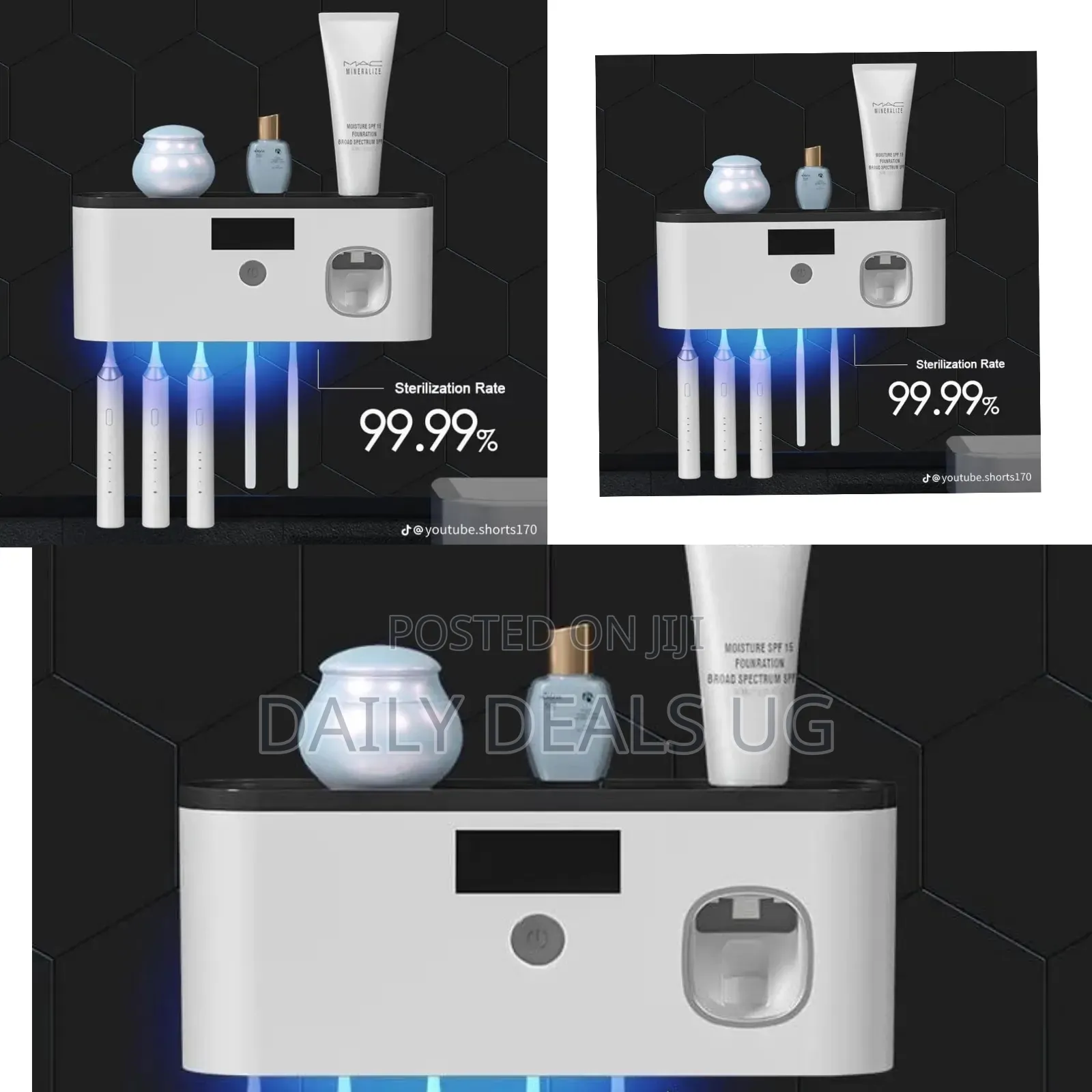 Wall-Mounted Toothbrush Holder With a Built-in Uv Light Sterilizer