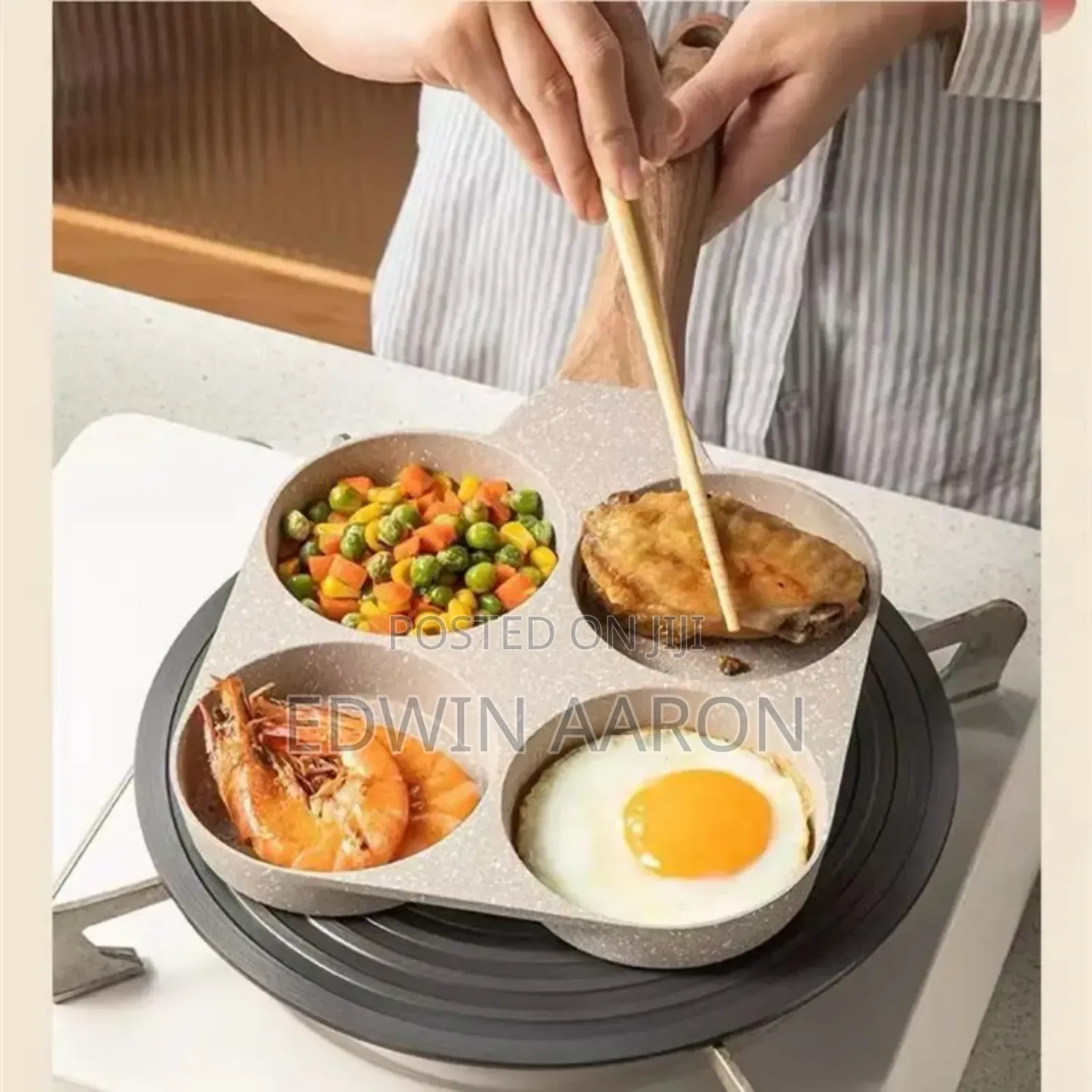 4 Hole Non-Stick Egg Frying Pan With Handle