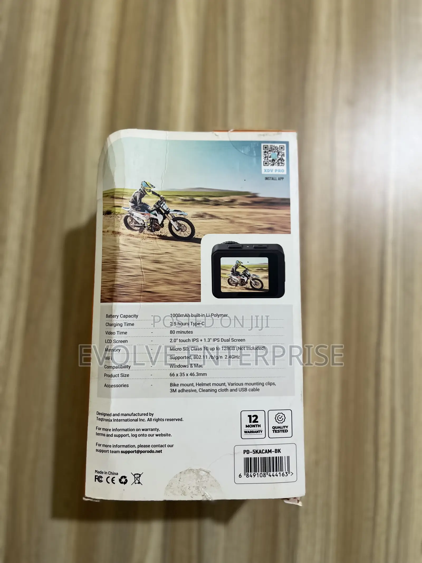 Porodo Lifestyle Fully Waterproof Uhd Action Camera Dual Display