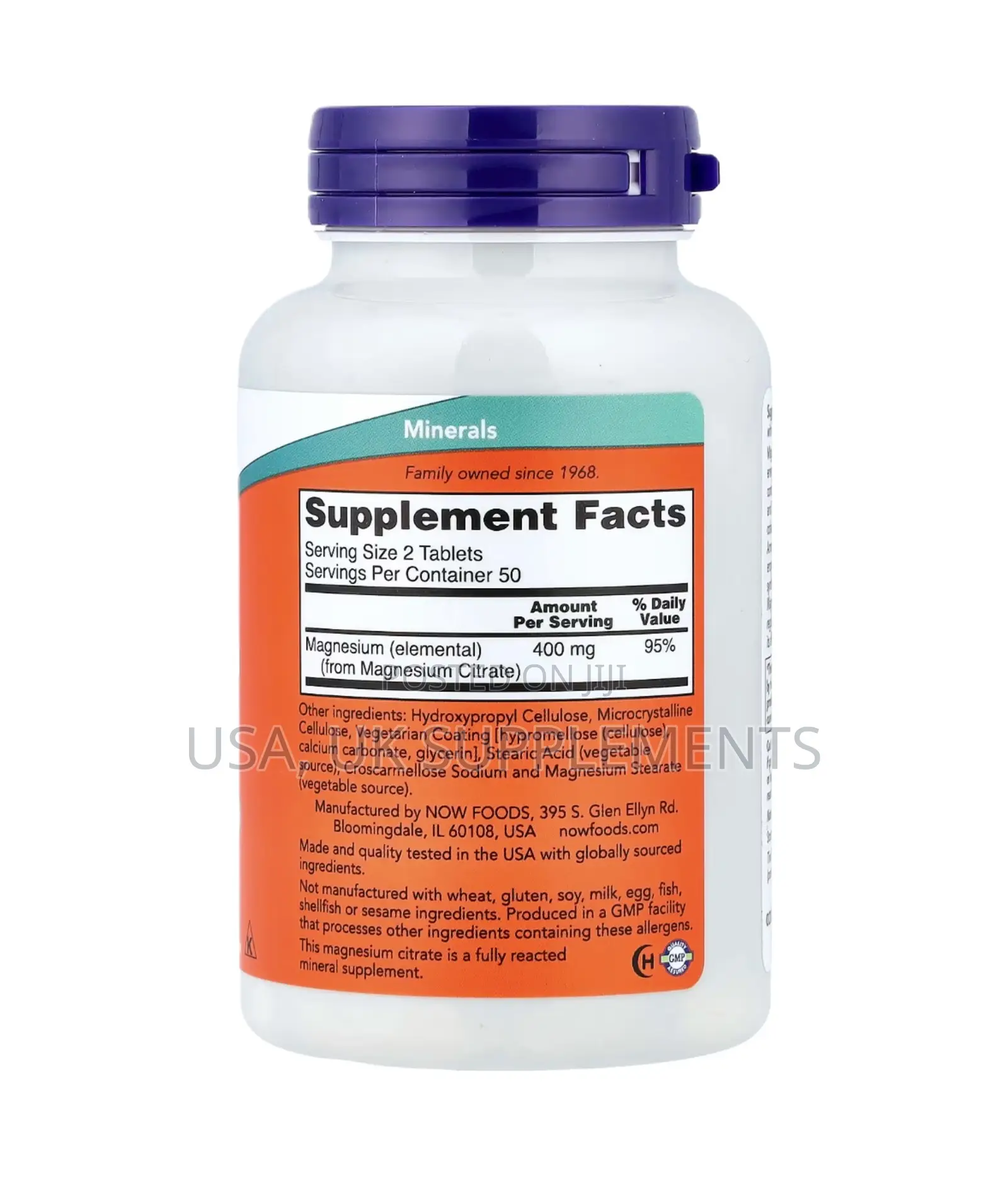 Magnesium Citrate Now 200mg 100 Capsules