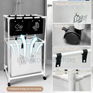 Multi-Functional 3-Tier Rolling Laundry Sorter With Shelves