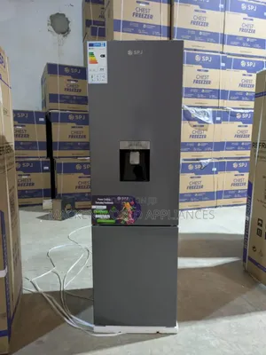 SPJ 379l Fridge With Bottom Freezer Double Door and Water Dispenser .