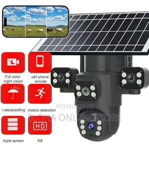 V380 Pro Solar-Powered Smart Alarm PTZ Security Camera System