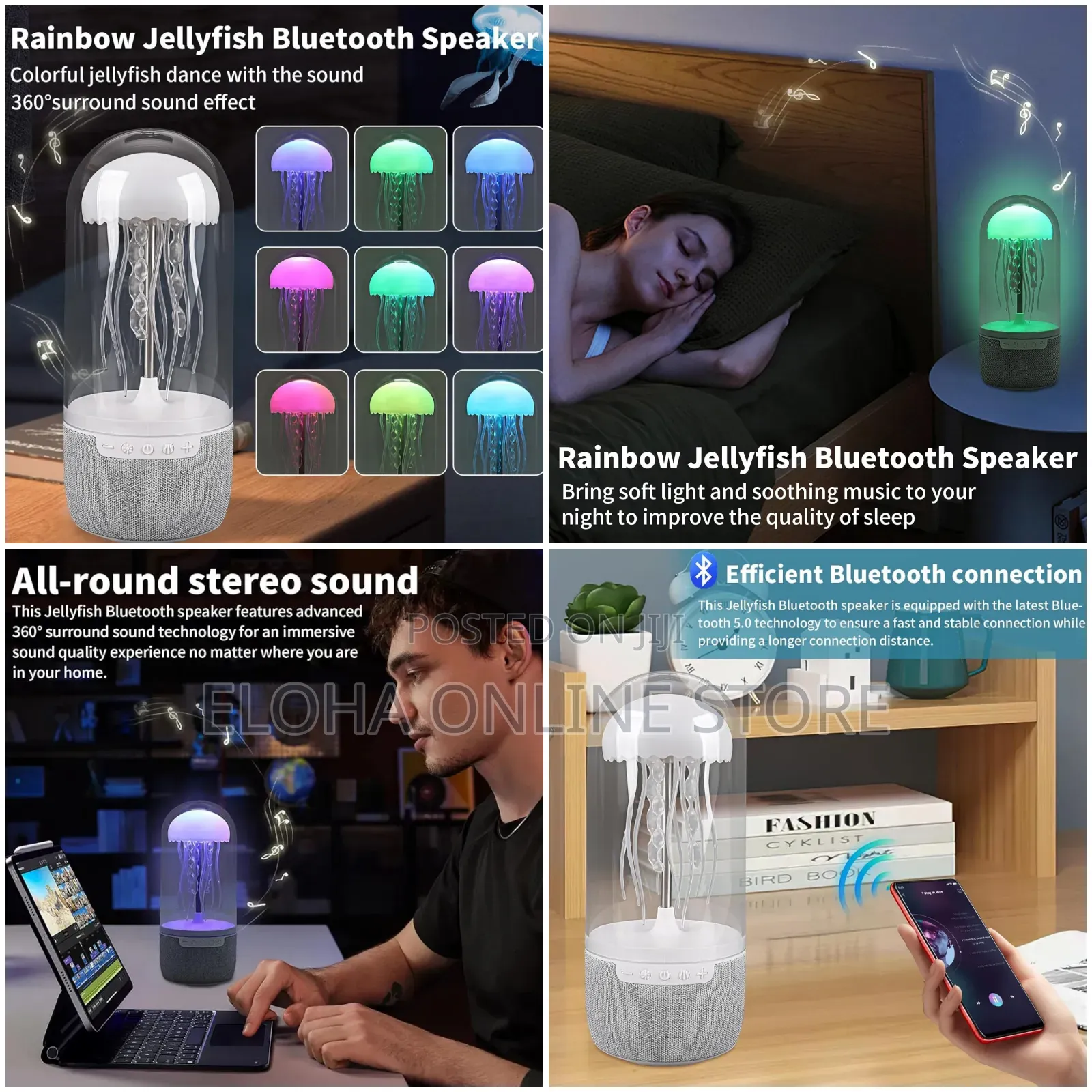 Jellyfish-Shaped Bluetooth Speaker and Mood Lamp