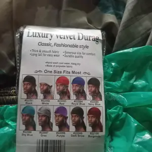 Unisex Velvet Durag Long Tail Head Wrap Bandana Beanies