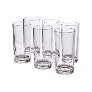 6 Pieces Glasses for Drinking Juice and Beer - Transparent