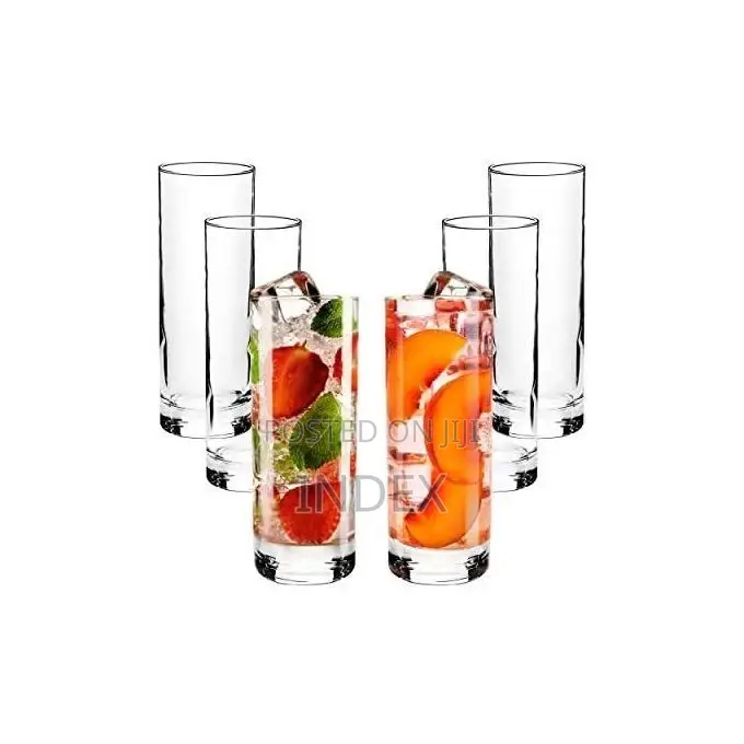 6 Pieces Glasses for Drinking Juice and Beer - Transparent
