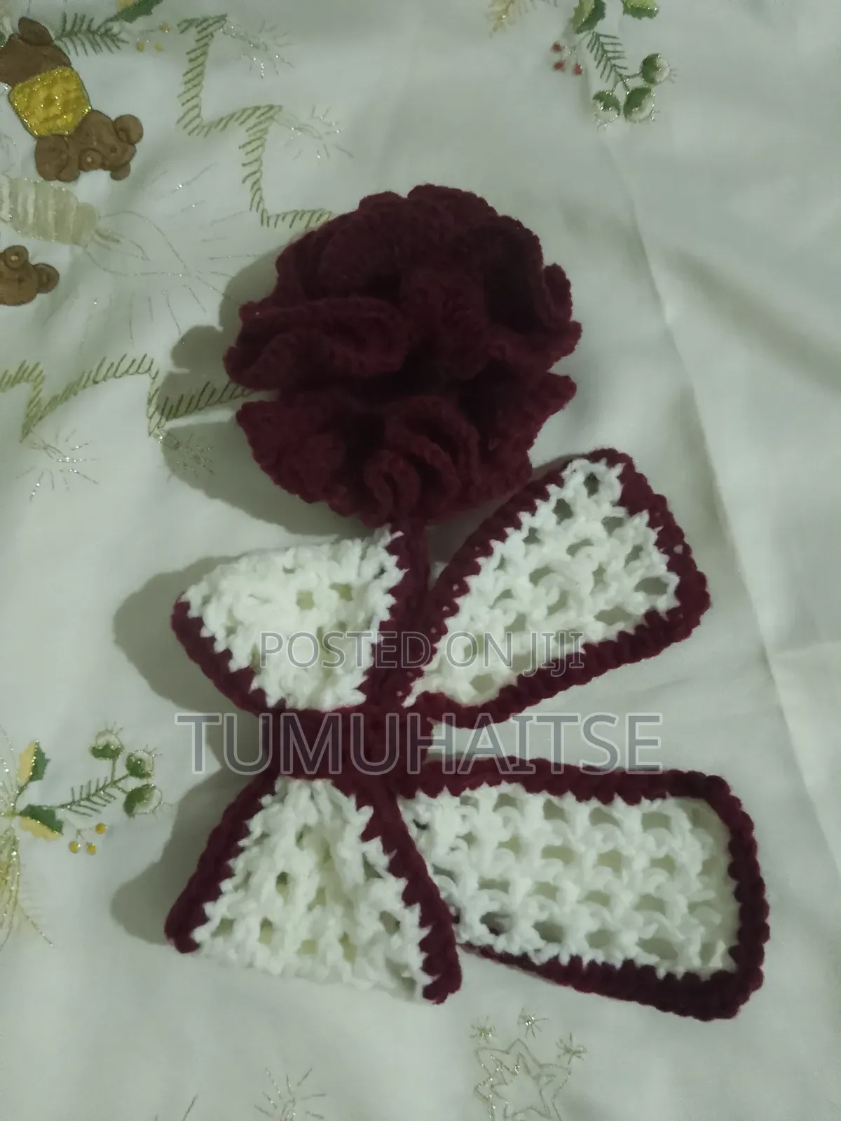 Crochet Hair Bows And Hair Scrunchy