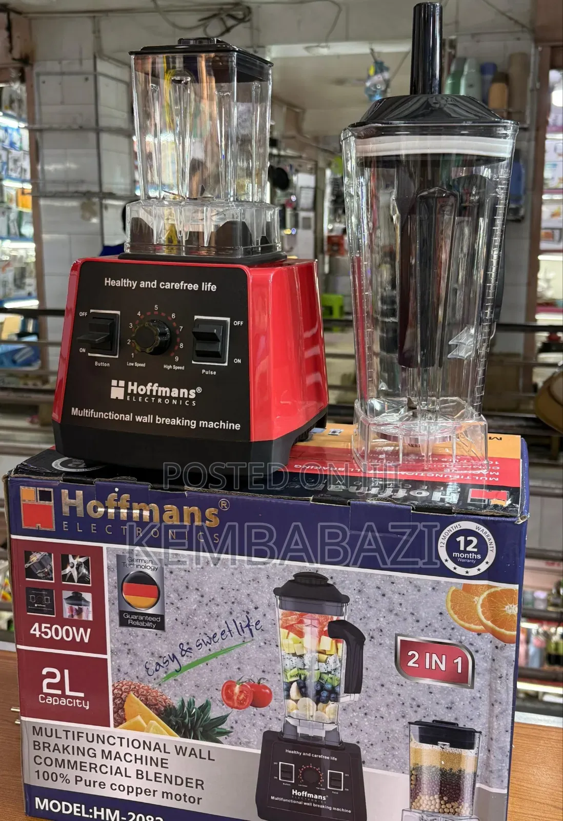 2litres Hoffmans 2-in-1 Multifunctional Commercial Blender