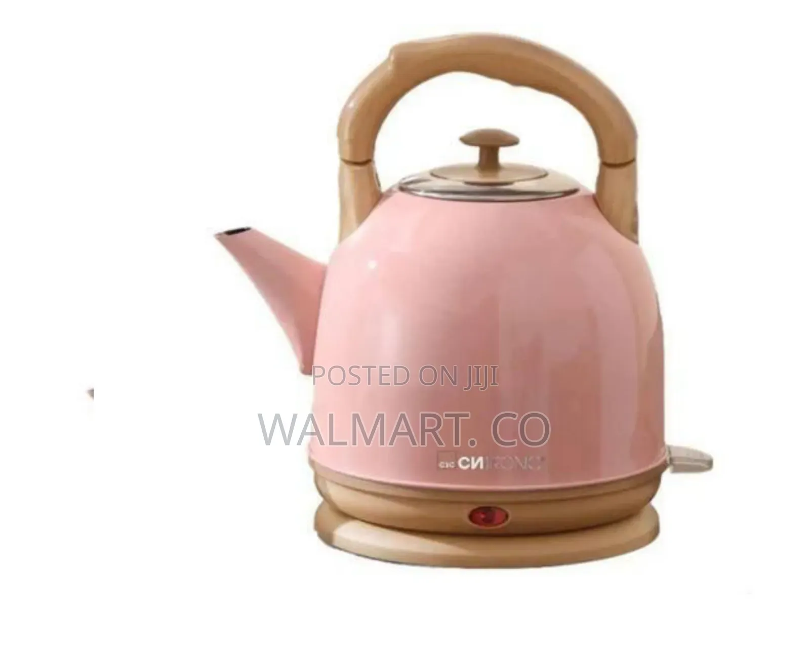 Stylish Retro Electric Kettle With Wood Grain Accents