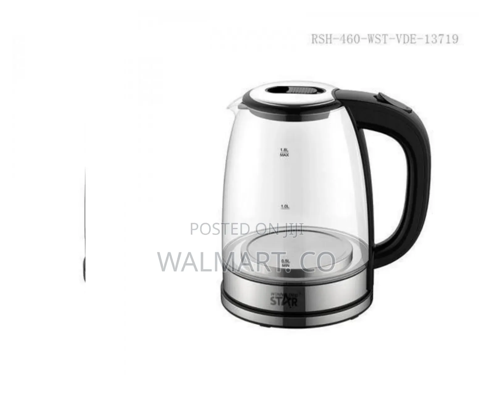 Modern Electric Glass Kettle With Stainless Steel Accents