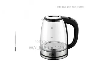 Modern Electric Glass Kettle With Stainless Steel Accents