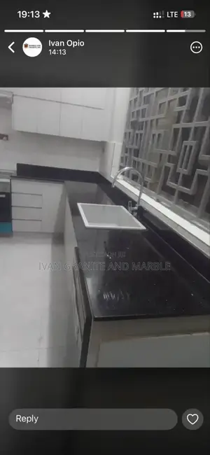 Elegant Black Granite Kitchen Countertop