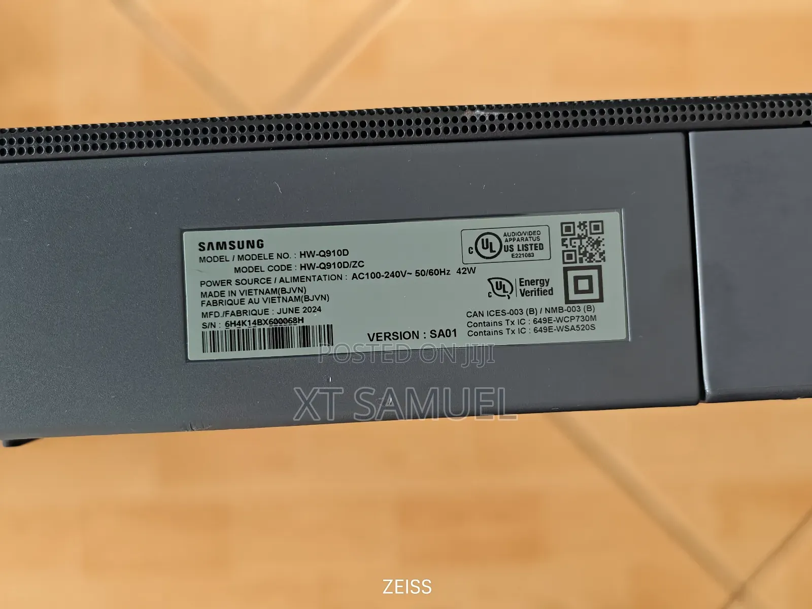 Samsung Hw-Q910d, 9.1.2 Ch Dolby Atmos Soundbar With 120hz Passthru