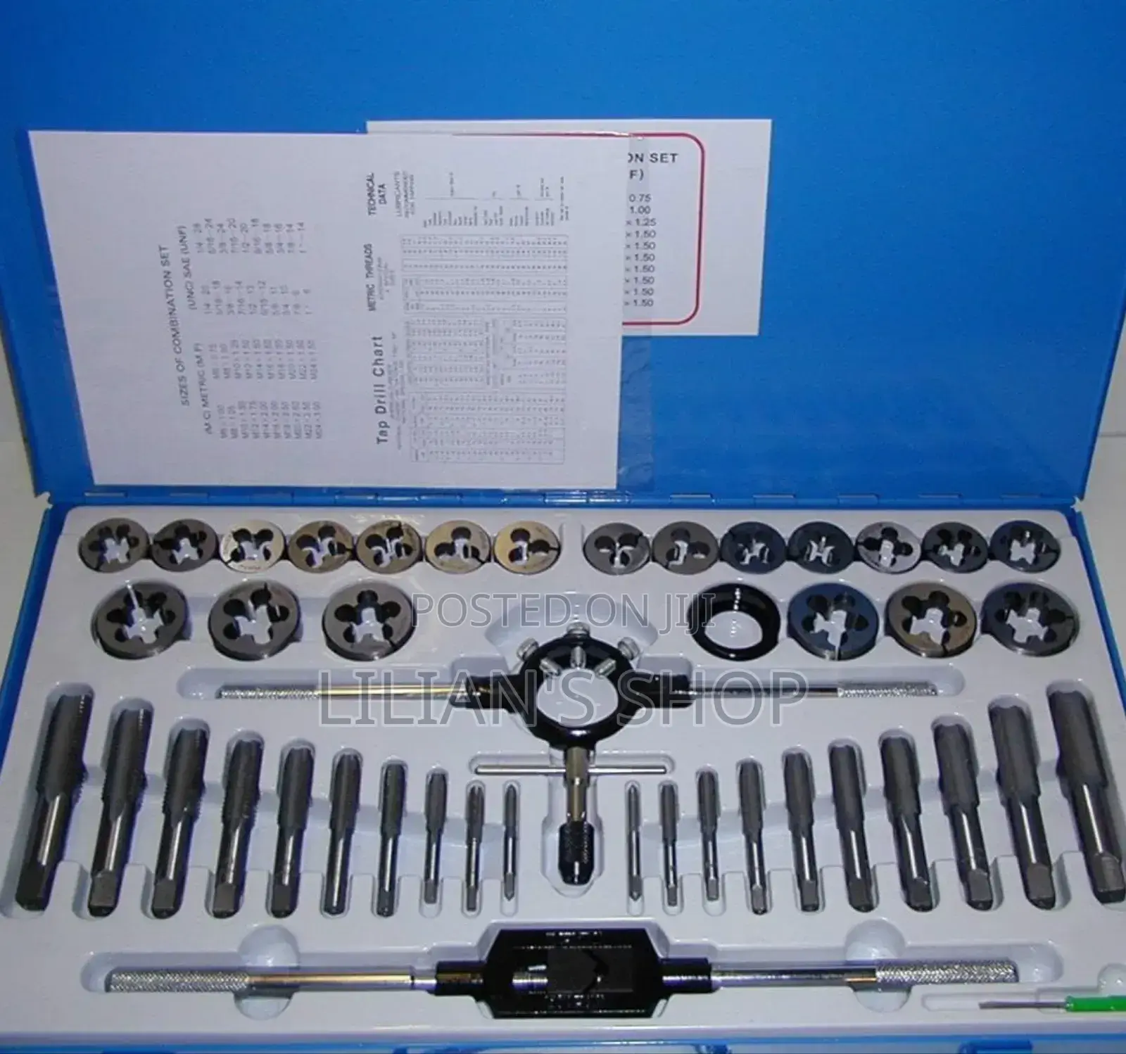 45-Piece Alloy Steel Tap and Die Threading Tool Set.