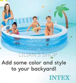 Intex Huge Inflatable Kids Blow Up Swim Center Family Lounge Pool