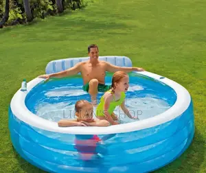 Intex Huge Inflatable Kids Blow Up Swim Center Family Lounge Pool