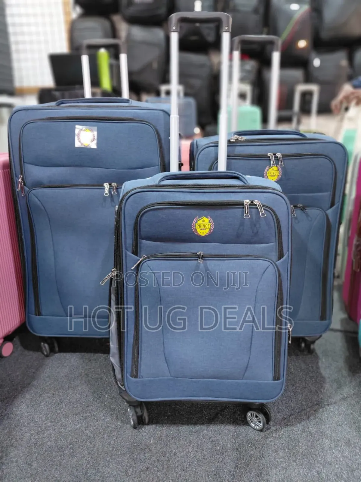 3pcs Set Of Fabric Travel Cloth Suitcases Set - Multicolor